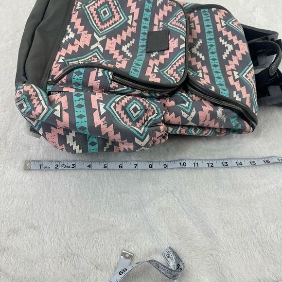 Kelty Built Women's Aztec Print Multipocketed Backpack Blue Pink Southwestern - Picture 15 of 16